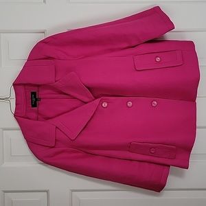 Talbots women's pink linen Button Front blazer sz 14p